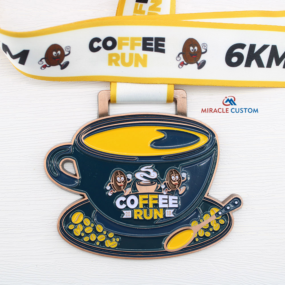 Custom Coffee Run 2018 6KM Fun Run Finisher Medals