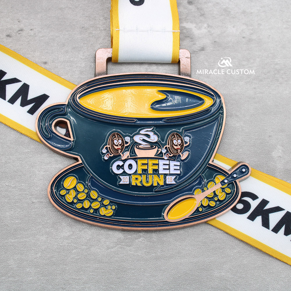 Custom Coffee Run 2018 6KM Fun Run Finisher Medals