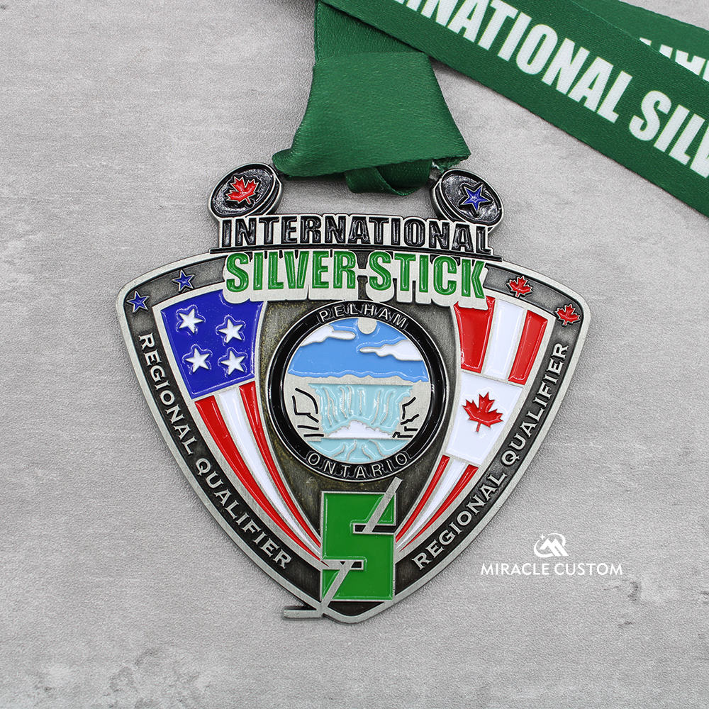 Custom Regional Silver Stick Tournament Championship Medals