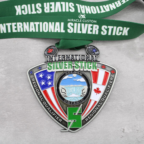 Custom Regional Silver Stick Tournament Championship Medals