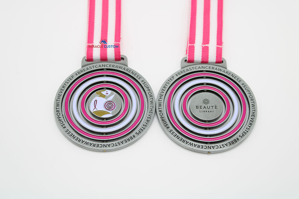 breast cancer awareness spin medals