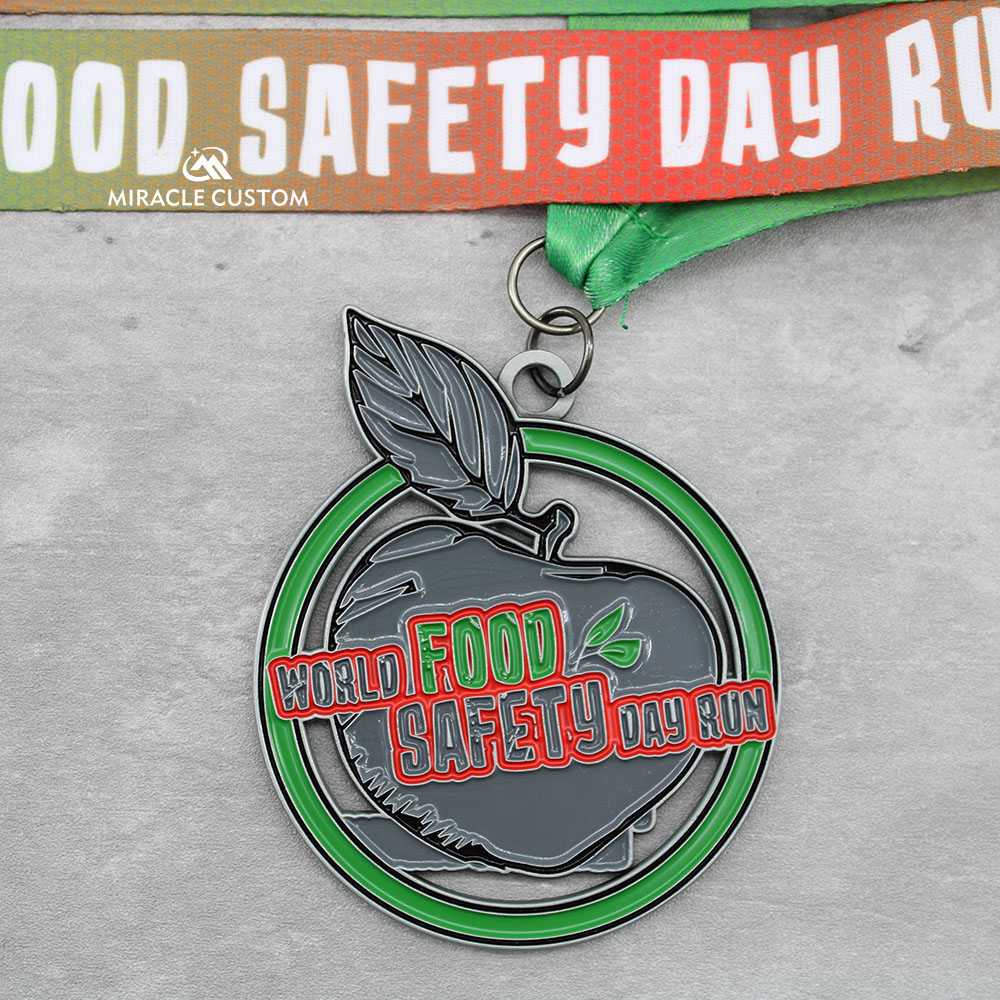 Custom World Food Safety Day Run 2019 Race Medals