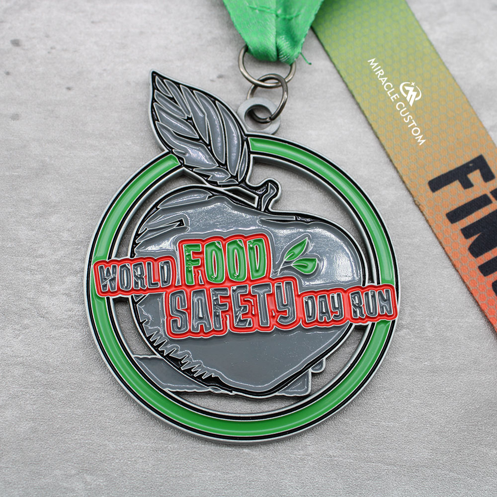 Custom World Food Safety Day Run 2019 Race Medals