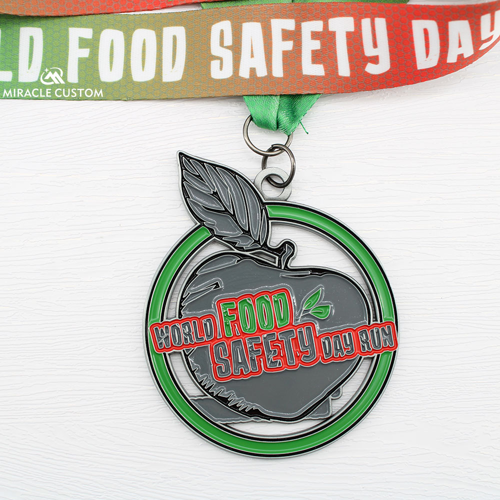 Custom World Food Safety Day Run 2019 Race Medals