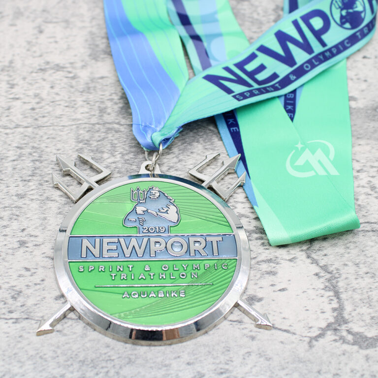 custom sprint olympic triathlon newport sports medals - miraclecustom.com