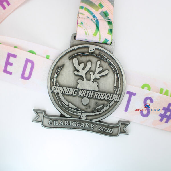 Custom Running with Rudolph KindRed Hearts Fun Run Medals