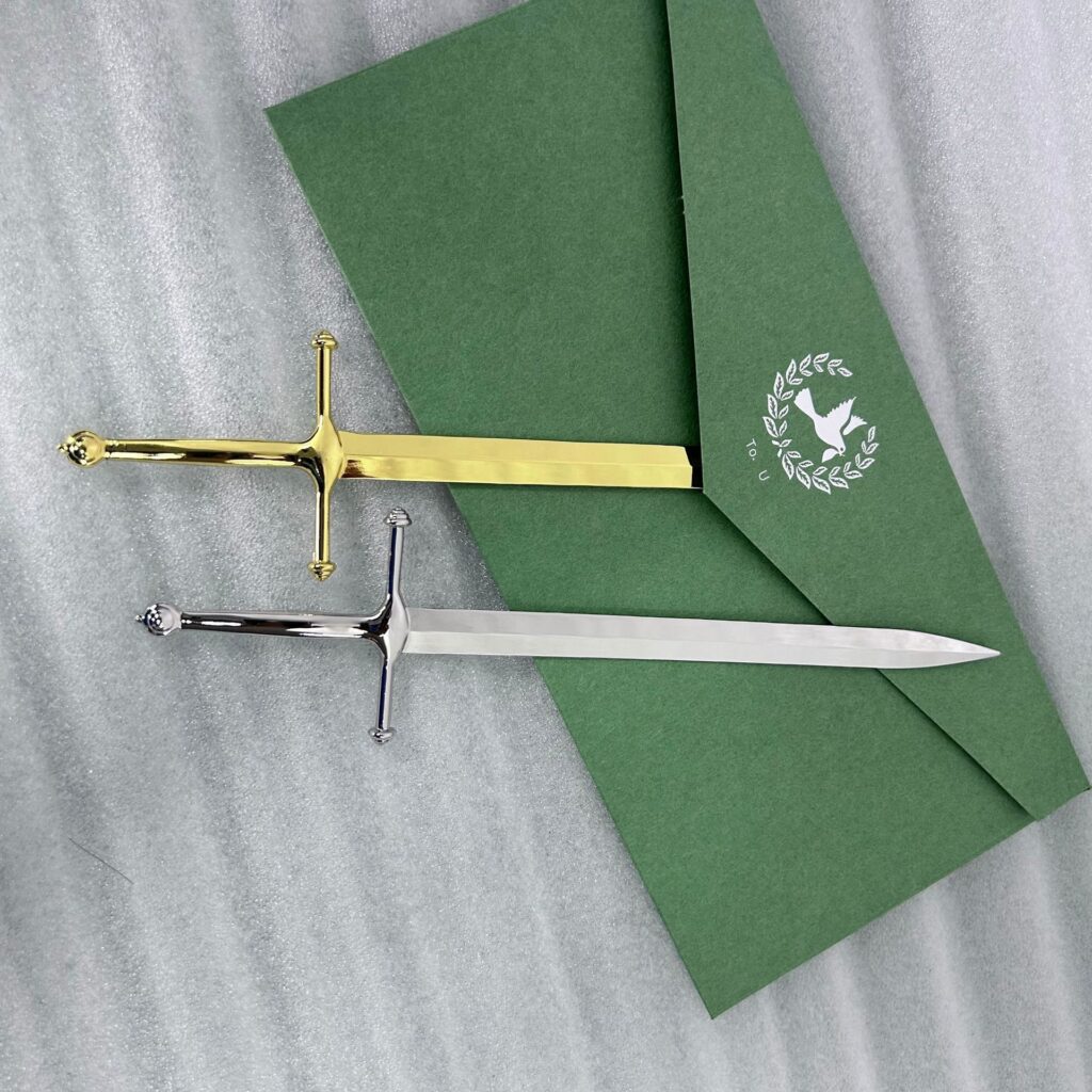 Shiny Silver Trim Excalibur Letter Opener